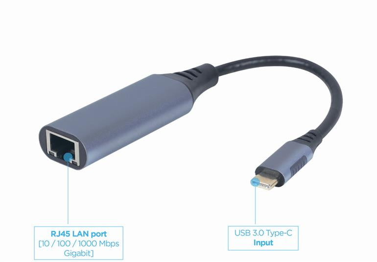 Cablexpert USB-C Gigabit netwerkadapter A-USB3C-LAN-01 - detail