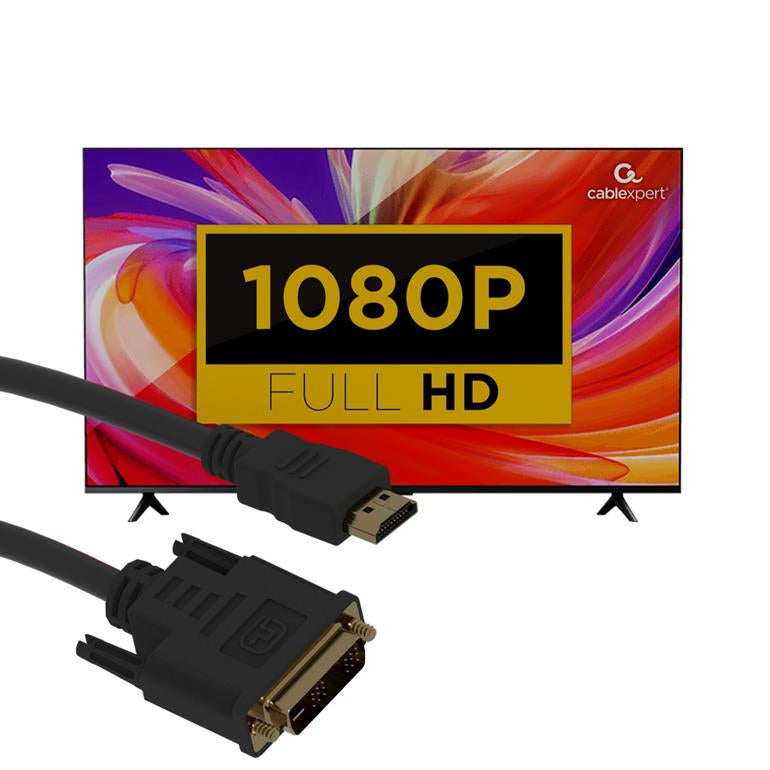 Cablexpert HDMI naar DVI adapterkabel CC-HDMI-DVI-6 - detail